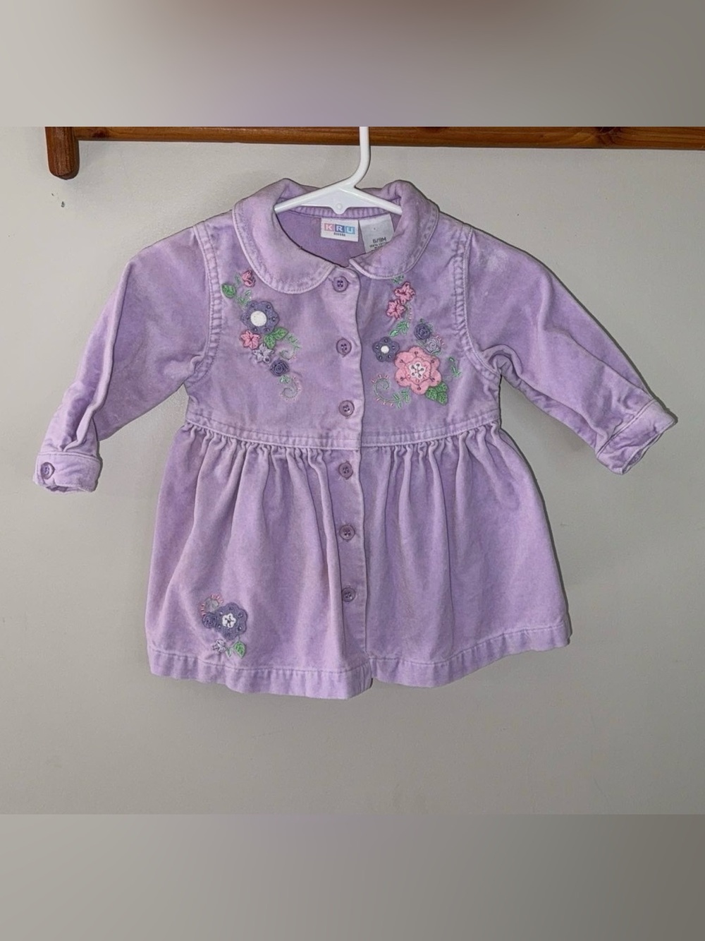 Vintage Kids R Us KRU Little Lavender Embroidered Dress floral 6-9 Months